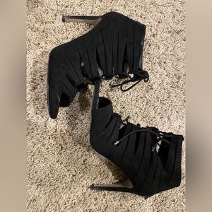 Black Strappy Sandal High Heels